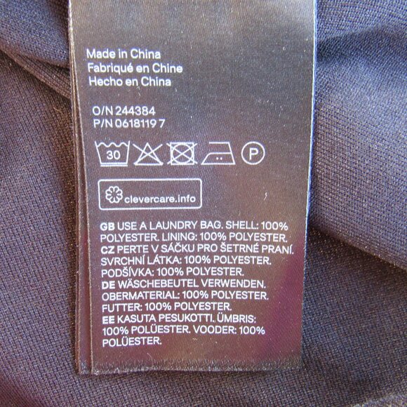 Divided Women's Black V-Neck Short Butterfly Sleeves Chiffon Dress Size 10 - Picture 5 of 8